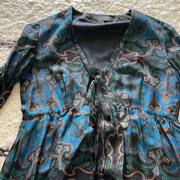 Rachel Zoe size 2 navy printed dress - Picture 3 of 4